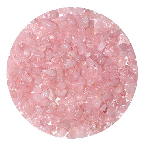 LAIDANLA Rose Quartz 400pcs Natural Chip Stone Beads 5-8mm Healing Crystal Irregular Gemstones Drilled DIY Loose Rocks Bead Crystal for Bracelet Earrings Necklace Jewelry Making Crafting - Image 1