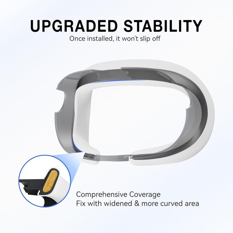 Careflection VR Silicone Face Pad Cover for Meta Quest 3 Original Headset Accessories, VR Face Cushion Pad Mask for Oculus Quest 3 Headset Face Pad (White) - Image 3