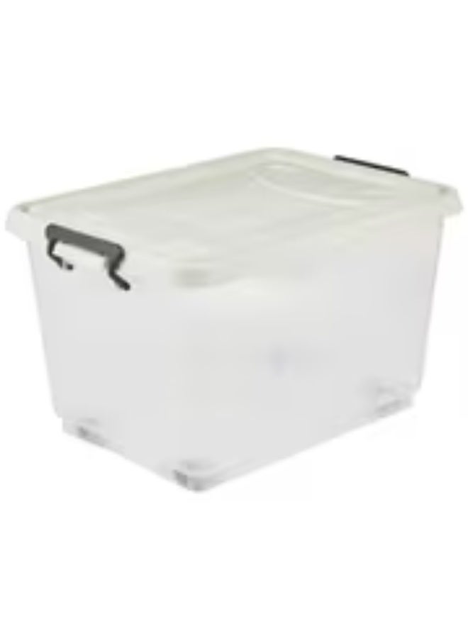 erorex Set of 6 Large 33L Clear Heavy-Duty Plastic Storage Boxes with Lockable Lids & Wheels - Stackable/Nestable Heavyweight (60kg/132 lbs) Capacity, Containers for, Office, Organization - Image 3