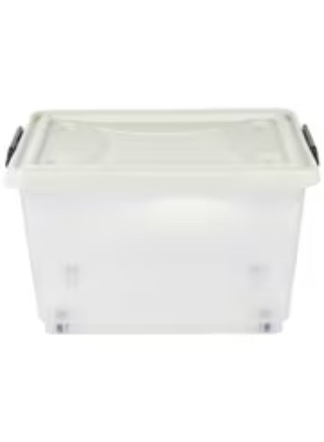 erorex Set of 6 Large 33L Clear Heavy-Duty Plastic Storage Boxes with Lockable Lids & Wheels - Stackable/Nestable Heavyweight (60kg/132 lbs) Capacity, Containers for, Office, Organization - Image 5