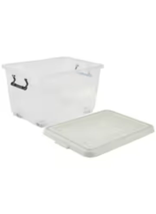 erorex Set of 6 Large 33L Clear Heavy-Duty Plastic Storage Boxes with Lockable Lids & Wheels - Stackable/Nestable Heavyweight (60kg/132 lbs) Capacity, Containers for, Office, Organization - Image 2