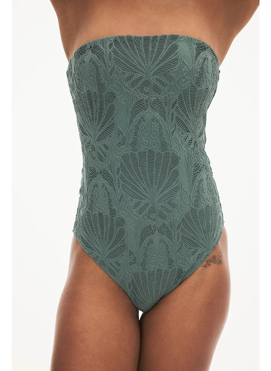 H&M Padded-Cup Bandeau Swimsuit