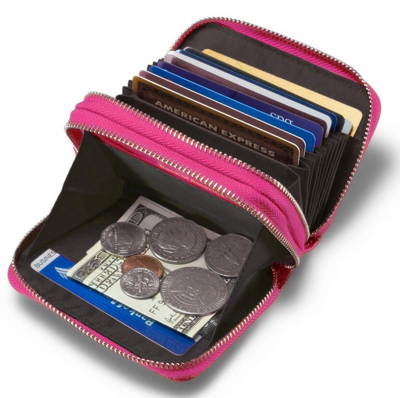 KALMORE Women's Genuine Leather RFID Secure Spacious Cute Zipper Card Wallet Small Purse - Image 3