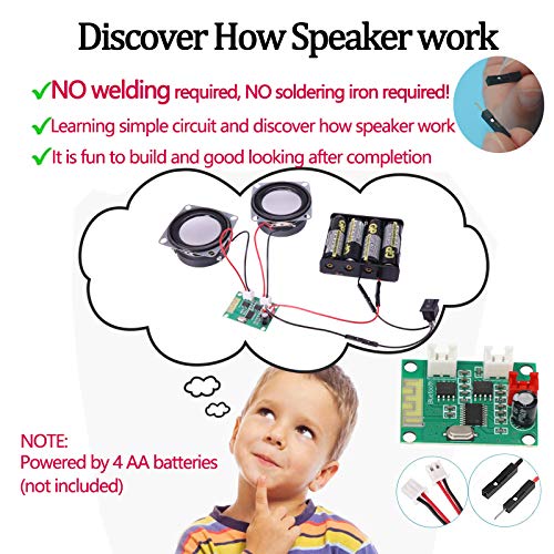 CYOEST DIY Bluetooth Speaker Box Kit Electronic Sound Amplifier - Build Your Own Portable Wood Case Bluetooth Speaker Sound - Science Experiment and STEM Learning for Kids, Teens and Adults - Image 2