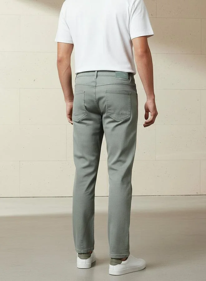 Splash FAV GREEN Denim Slim Fit Mid-Rise Jeans for Men | Best Price UAE