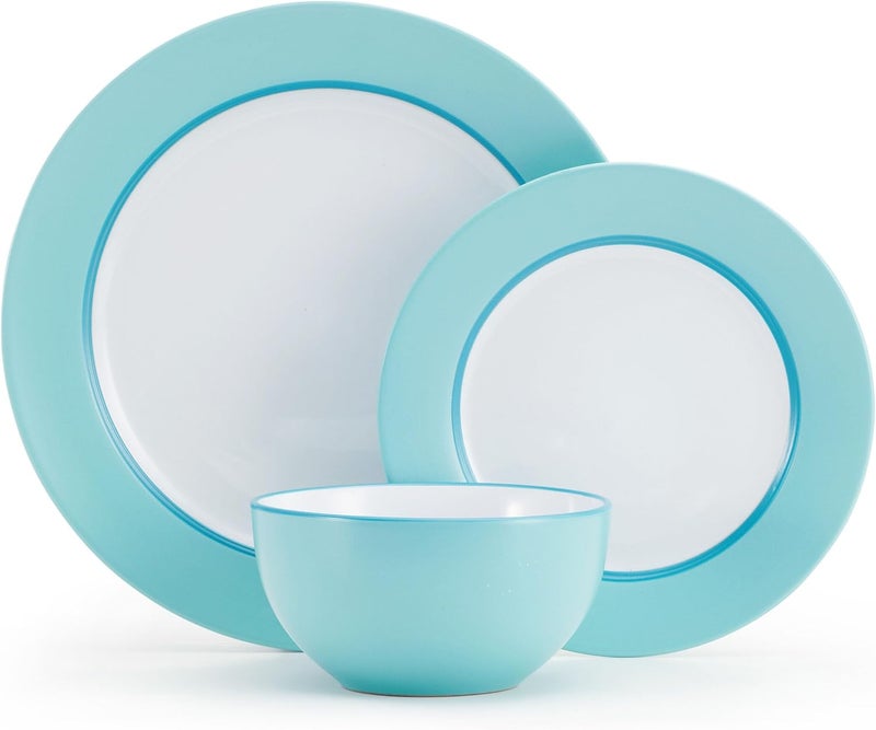 Pfaltzgraff Grayson Teal 12 Piece Dinnerware Set Service for 4 - Image 1