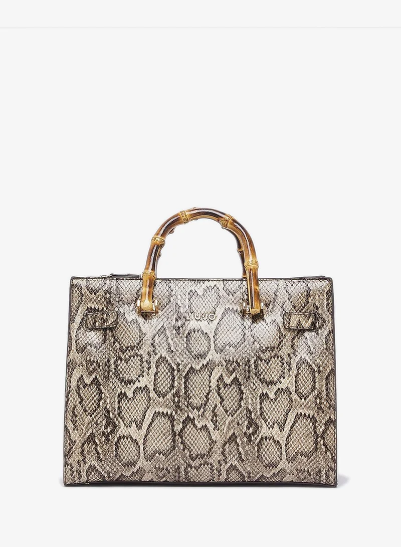 ليو جو Medium bag with snakeskin print
