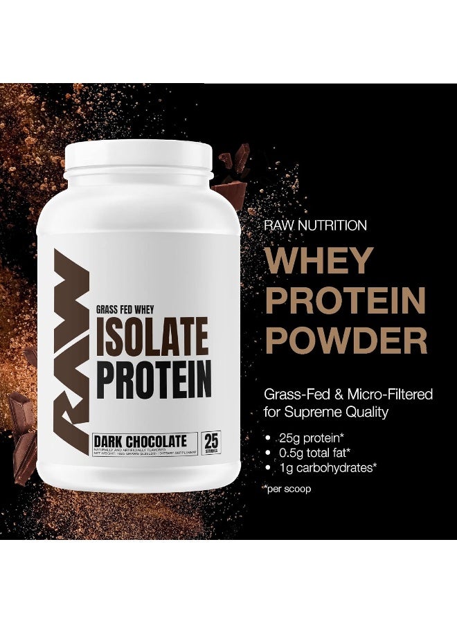 Raw RAW Whey Isolate Protein Powder, Dark Chocolate - 100% Grass-Fed Sports Nutrition Protein Powder for Muscle Growth & Recovery  - Image 2