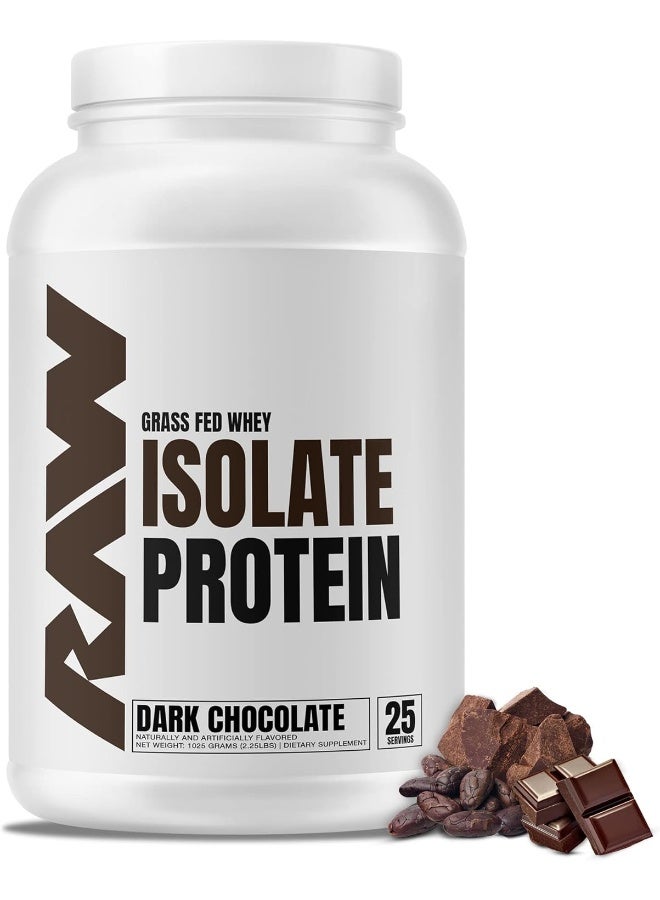 Raw RAW Whey Isolate Protein Powder, Dark Chocolate - 100% Grass-Fed Sports Nutrition Protein Powder for Muscle Growth & Recovery  - Image 1