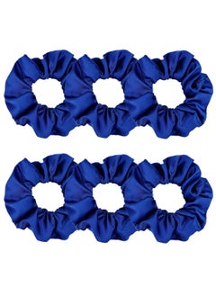 Sufermoe Sufermoe 6 Pcs Satin Silk Hair Scrunchies 43 inch Dark Blue Soft Satin Hair Ties for Women and Girls Hair Accessories for Daily Life and Occasions 