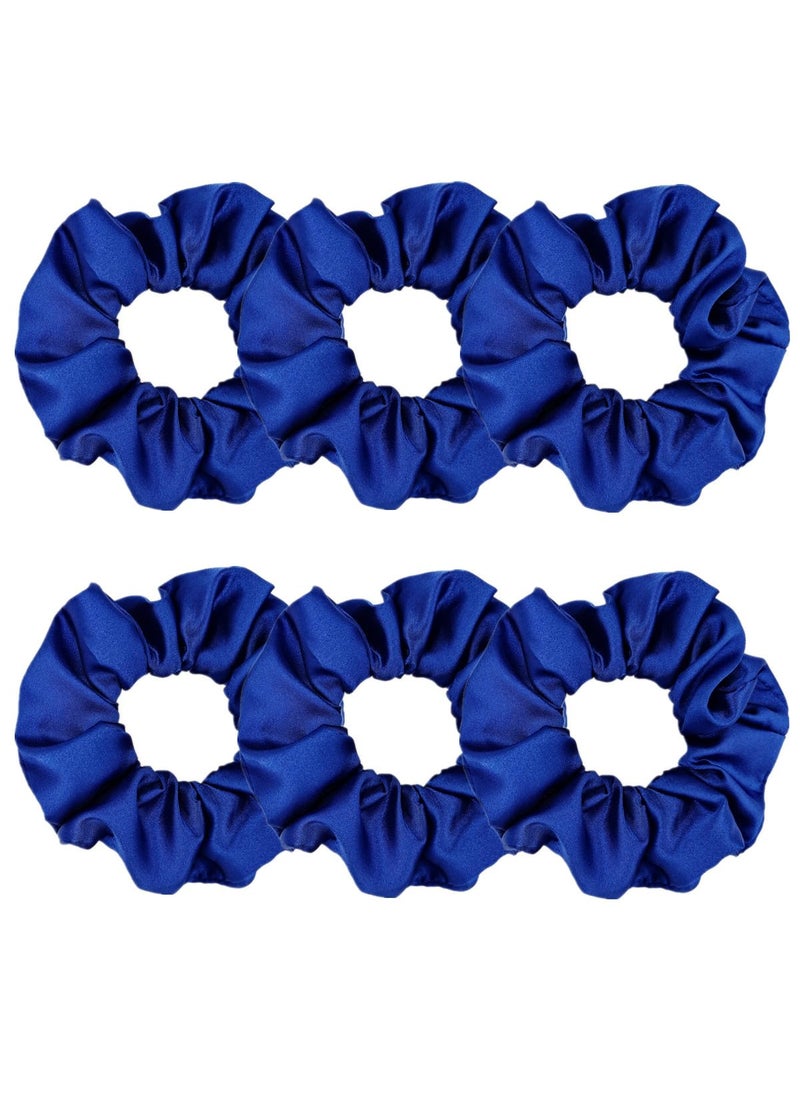Sufermoe - Sufermoe 6 Pcs Satin Silk Hair Scrunchies 43 inch Dark Blue Soft Satin Hair Ties for Women and Girls Hair Accessories for Daily Life and Occasions - Image 1