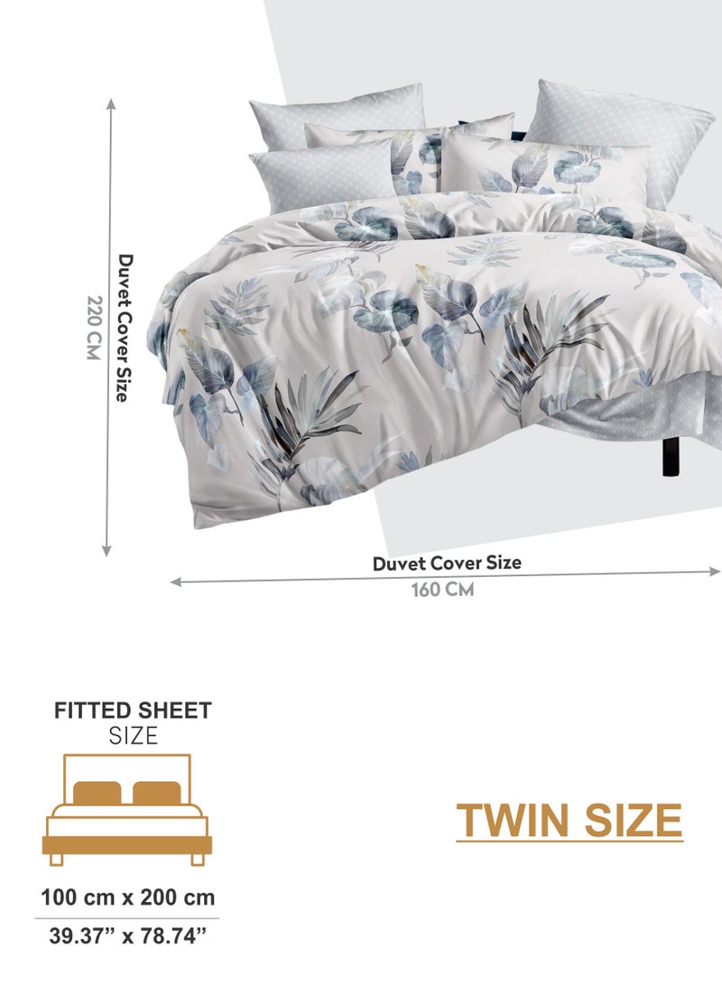 Donetella Duvet Cover Set 4-Pcs Twin Size Printed Bed Set With 1 Duvet Cover(160 x 220 CM) 1 Fitted Sheet 1 Pillow Sham And 1 Pillow Case (Without Filler) - Image 2