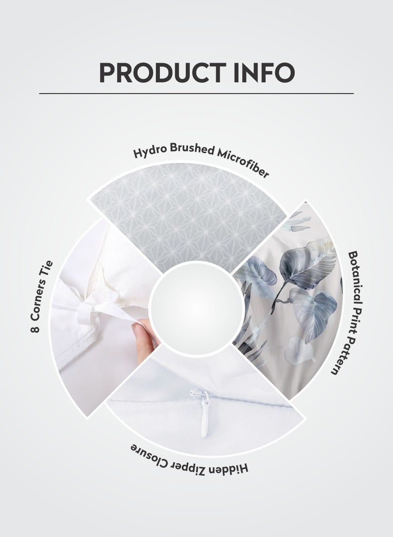 Donetella Duvet Cover Set 4-Pcs Twin Size Printed Bed Set With 1 Duvet Cover(160 x 220 CM) 1 Fitted Sheet 1 Pillow Sham And 1 Pillow Case (Without Filler) - Image 3