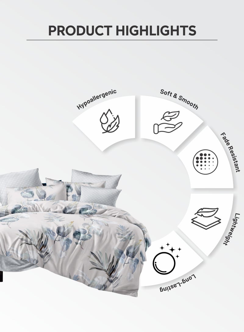 Donetella Duvet Cover Set 4-Pcs Twin Size Printed Bed Set With 1 Duvet Cover(160 x 220 CM) 1 Fitted Sheet 1 Pillow Sham And 1 Pillow Case (Without Filler) - Image 4