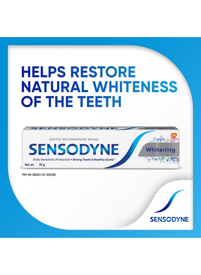 Sensodyne Toothpaste Whitening, Sensitive Tooth Paste To Restore Natural Whiteness, 70 Gm  - Image 4