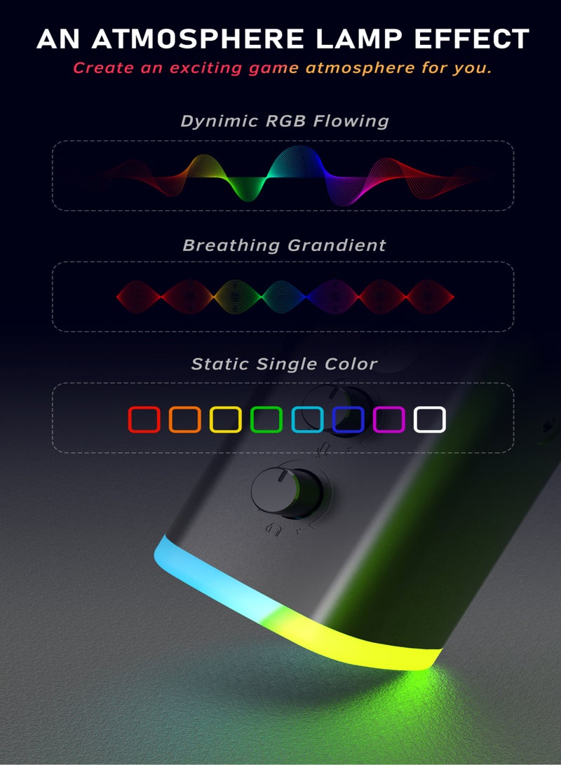 فيفين ميكروفون دوي للمحترفين FIFINE XLR/USB لتسجيل البودكاست، جهاز ميكروفون للألعاب على الكمبيوتر مع ضوء RGB، زر كتم الصوت، مقبس سماعات، قاعدة مكتبية، ميكروفون صوتي للغناء على يوتيوب - AmpliGame AM8 - Image 5