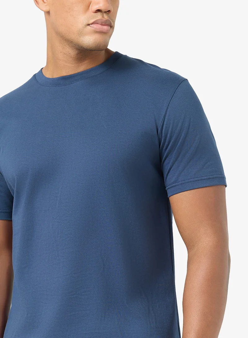 Seventy Five Basics DARK BLUE Regular 220Gsm T-Shirt for Men | Best Price UAE