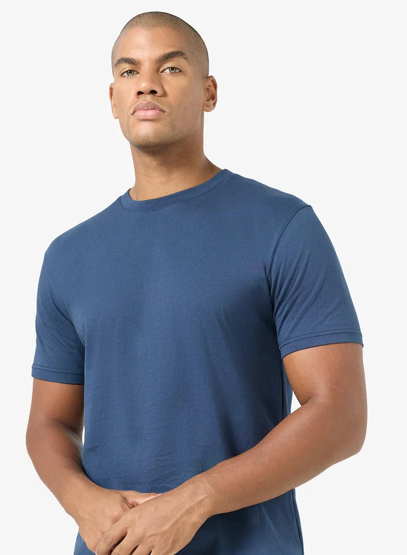 Seventy Five Basics DARK BLUE Regular 220Gsm T-Shirt for Men | Best Price UAE