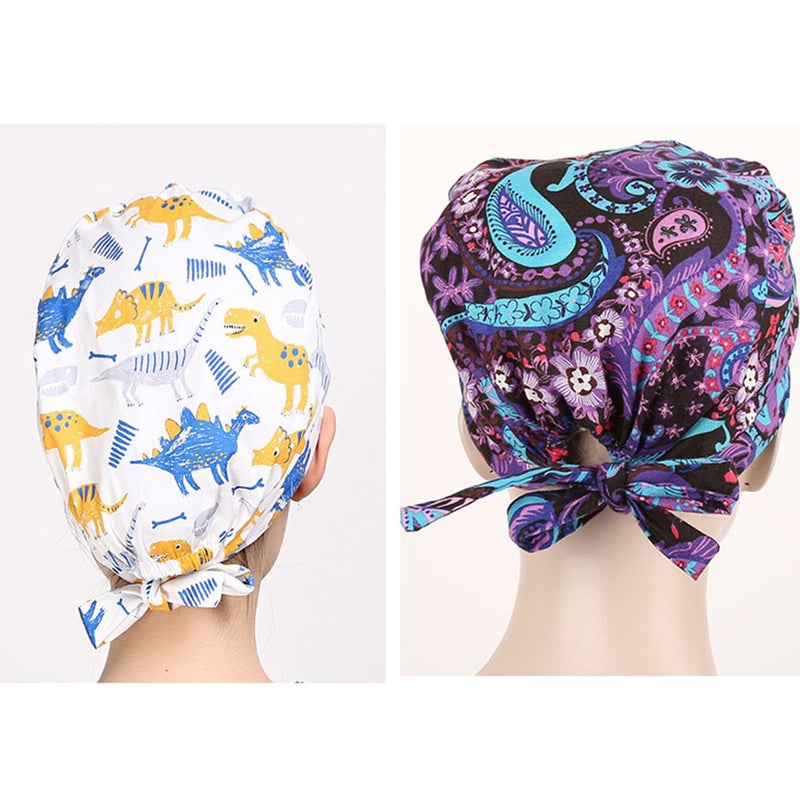 2pcs Cotton Operating Room Dinosaur Printing Work for Woman Lady Female - Image 3