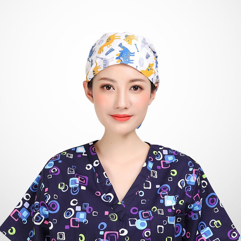 2pcs Cotton Operating Room Dinosaur Printing Work for Woman Lady Female - Image 4