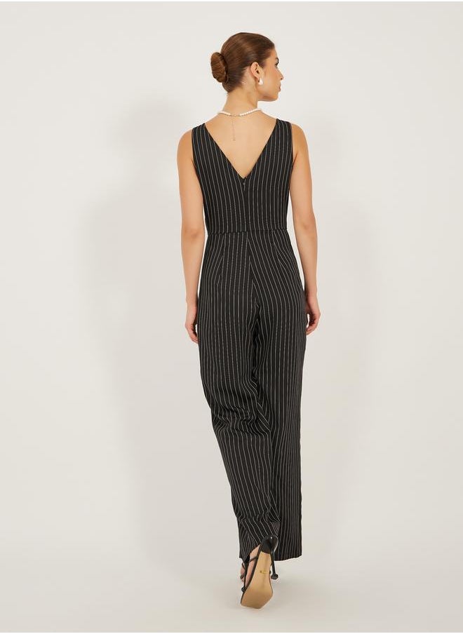 Styli Striped Sleeveless Wide Leg Jumpsuit  - Image 5