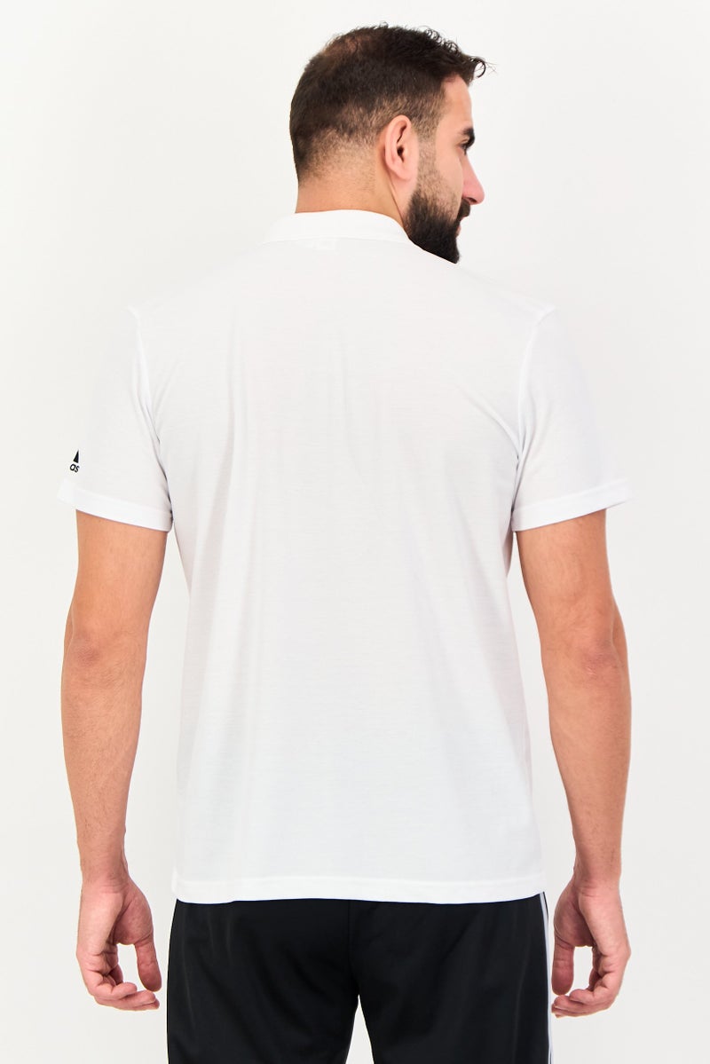 Adidas Men Sportswear Fit Short Sleeve Outdoor Polo Shirt, White - Image 2