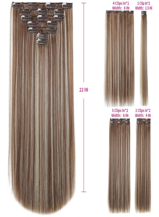 SYXLCYGG Brown Hair Extensions Synthetic Girl Hair Extension Clip In 22" Straight Cheap Hair Piece Women Natural Fluffy⫬ Tangled - Image 3