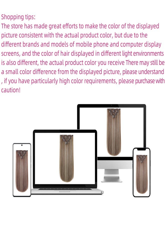 SYXLCYGG Brown Hair Extensions Synthetic Girl Hair Extension Clip In 22" Straight Cheap Hair Piece Women Natural Fluffy⫬ Tangled - Image 5