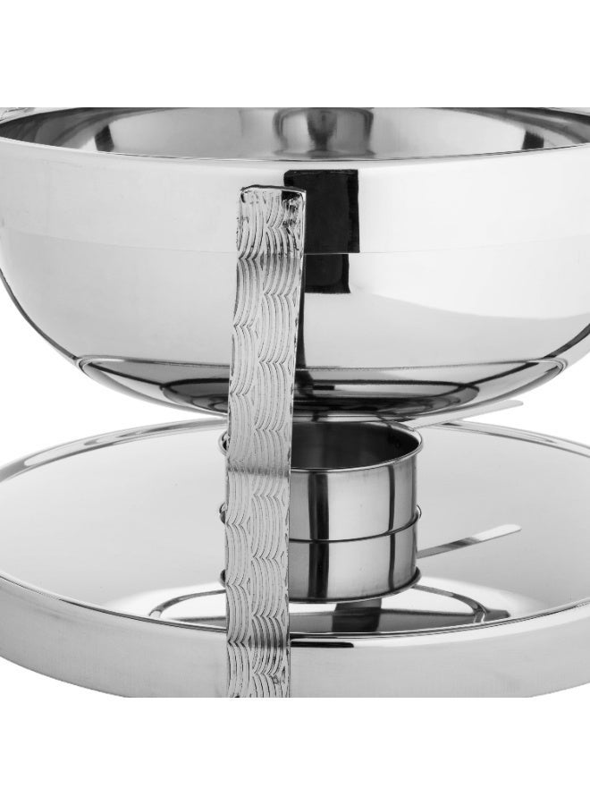 Maxima Round Stainless Steel Chaffing Dish with Lid 6 Liter - Image 3