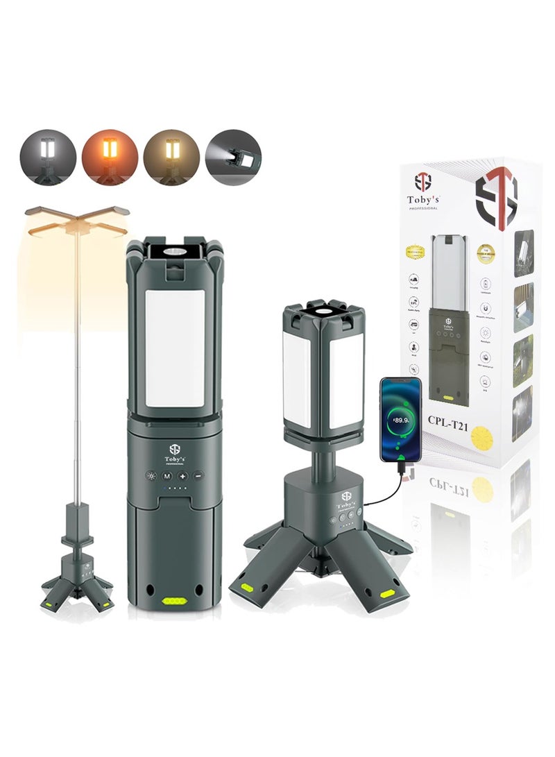 توبيز طاولة تخييم ألمنيوم قابلة للطي باللون الأخضر من Toby’s مع فانوس LED تلسكوبي محمول – خفيف الوزن، متين، متعدد أوضاع الإضاءة للنزهات، التخييم، المشي، والأنشطة الخارجية - Image 5