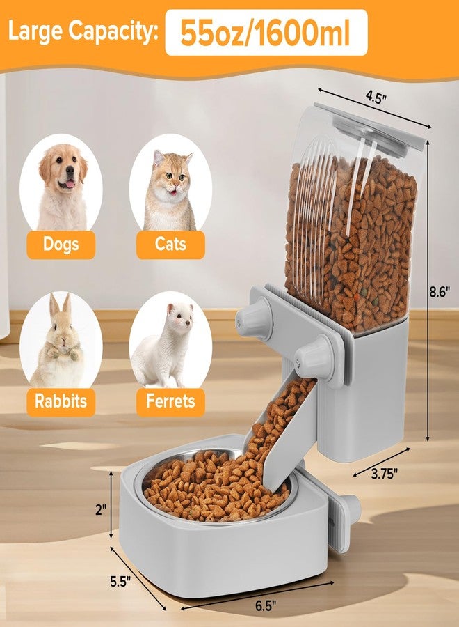 Kenond 55oz Hanging Automatic Rabbit Feeder, 1.6L Large Capacity Gravity Food Dispenser with Stainless Steel Bowl,for Dog, Cat, Ferret & Medium-Small Animals,Fits Widemouth Cages& Wire Cages & Crates - Image 4