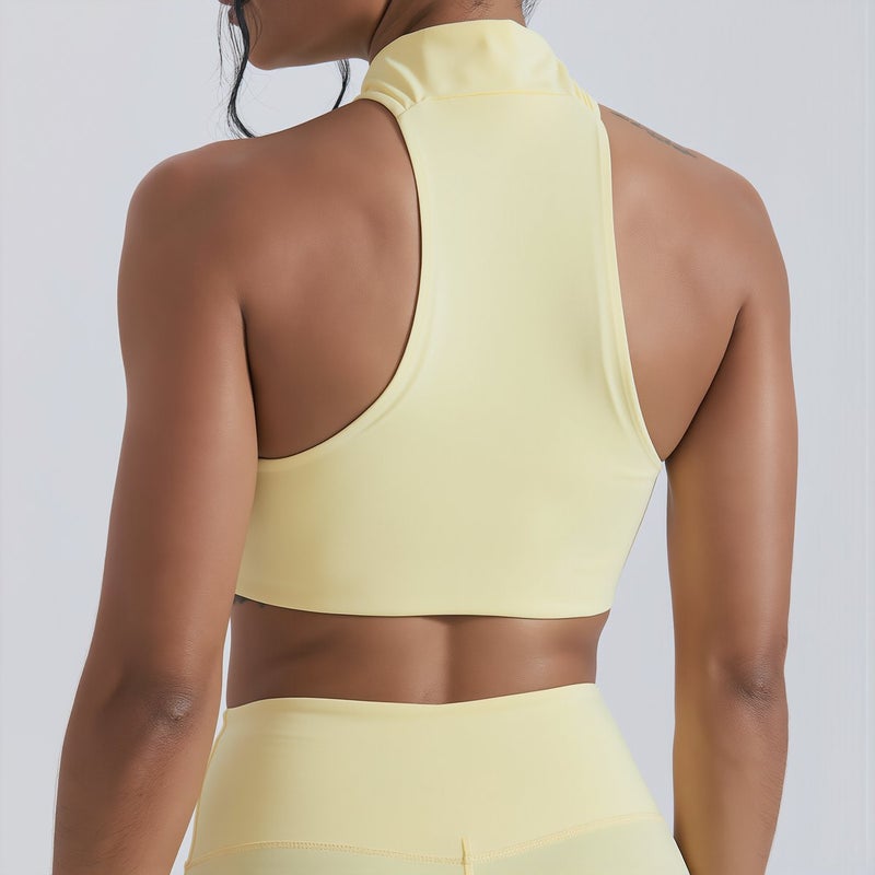 Sports Bra for Women High Neck Seamless Padded Workout Yoga Top Activewear - Image 3