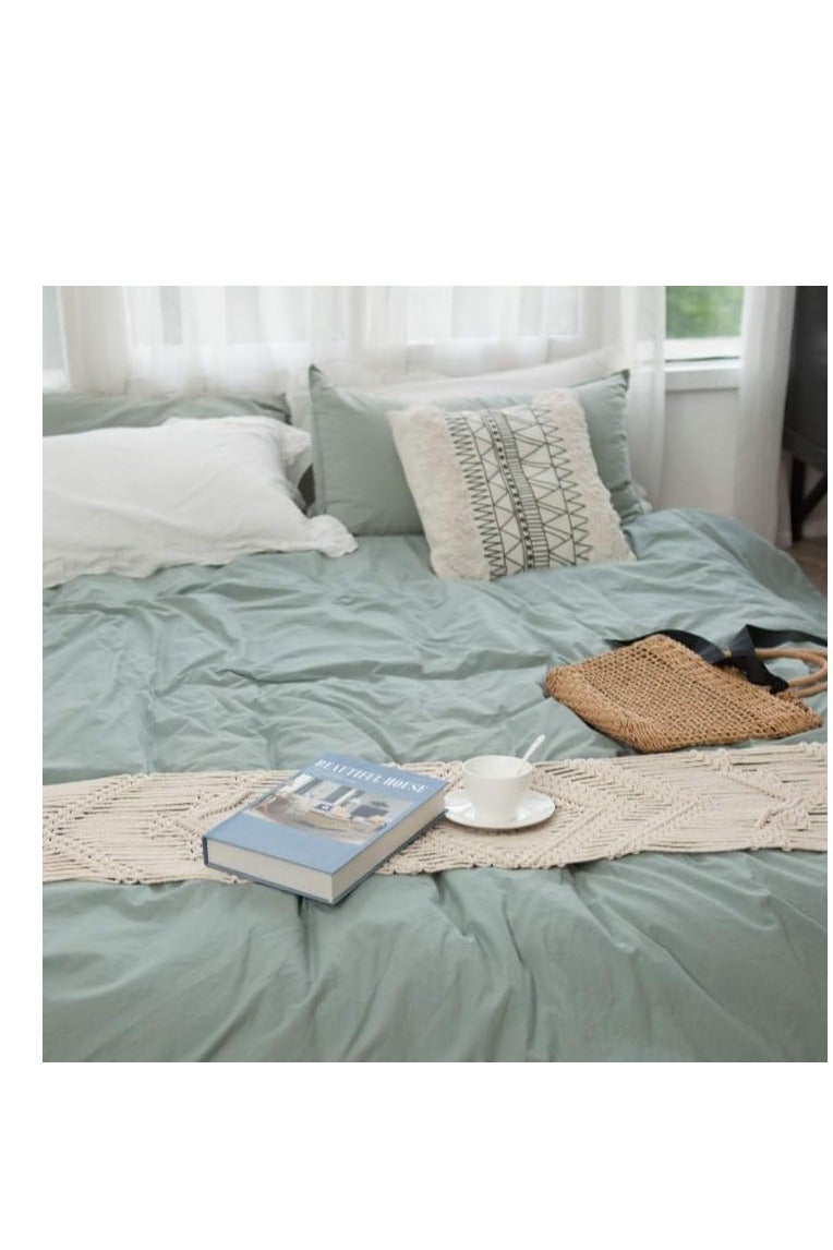 مفرش طاولة مكرمية عام، ١٢ بوصة × ١٠٠ بوصة، أبيض، بنمط زخرفي، قطن - Image 3