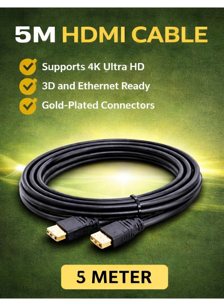 SAFFRON HDMI Cable 5 Meter – High Speed – HD Video & Audio – Long Reach - Image 1