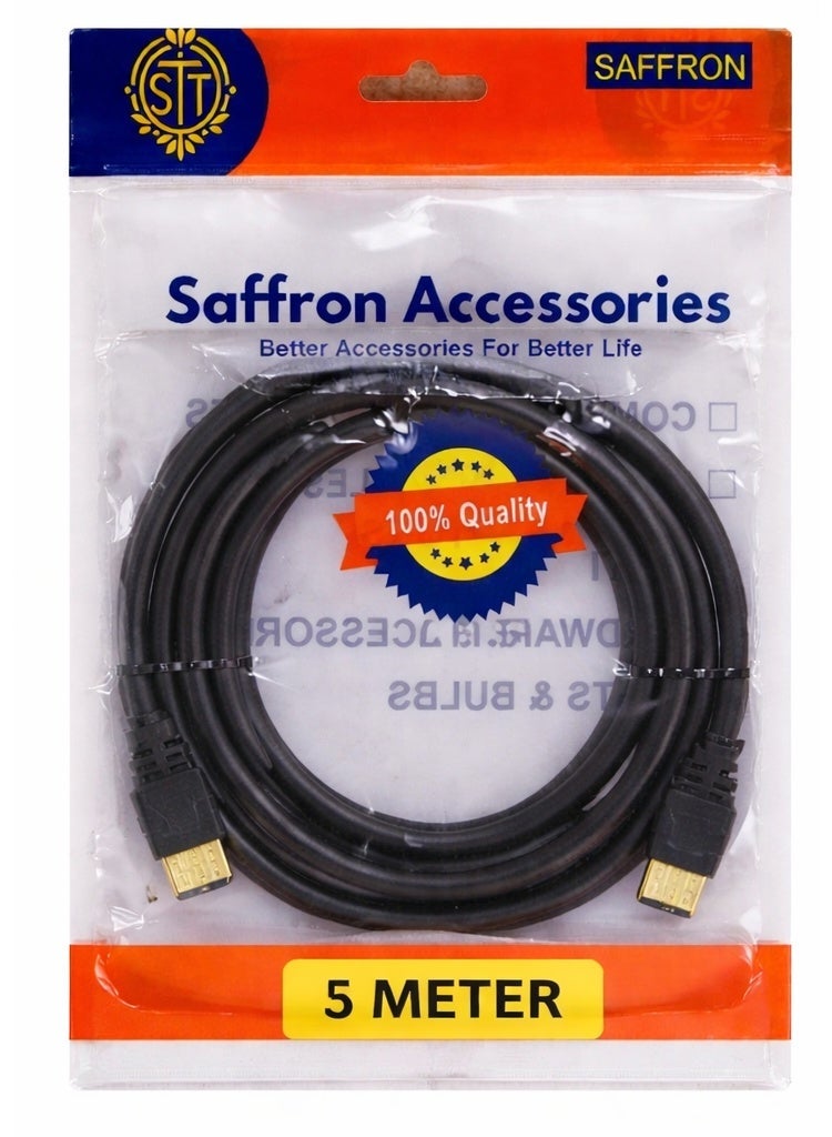 SAFFRON HDMI Cable 5 Meter – High Speed – HD Video & Audio – Long Reach - Image 2