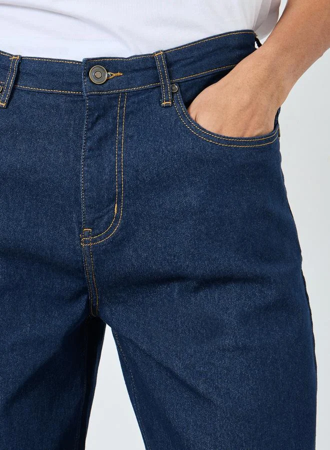 Styli Oversized Fit Dark Wash Clean Look Jeans