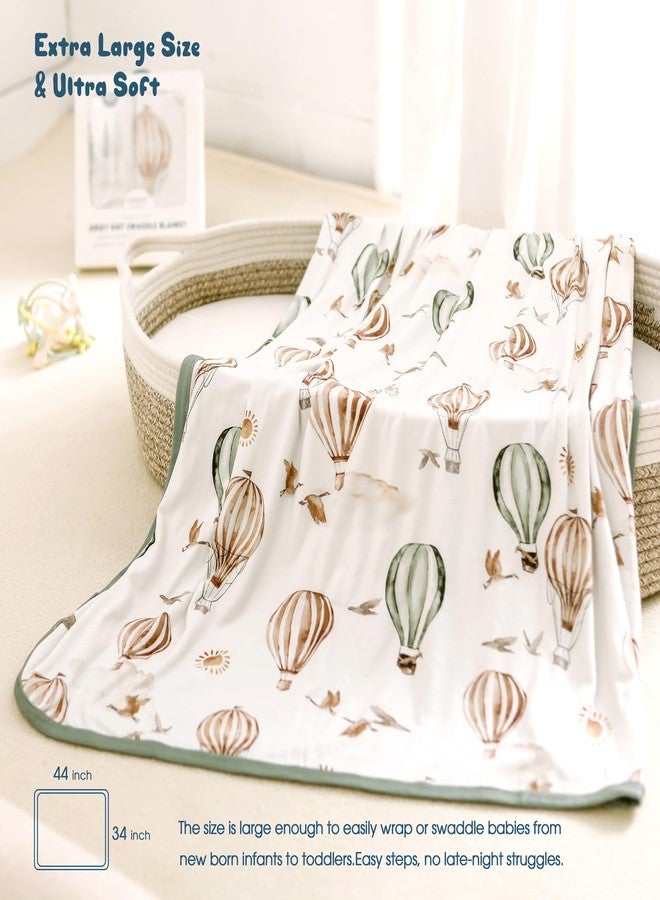 GRSSDER Baby Swaddle Blankets 2 Pack, Super Soft Jersey Knit Reversible Quilt for Baby Girls and Boys, Double Layer Receiving Blankets 34 x 44 Extra Large for Swaddling, Cars & Balloons - Image 2