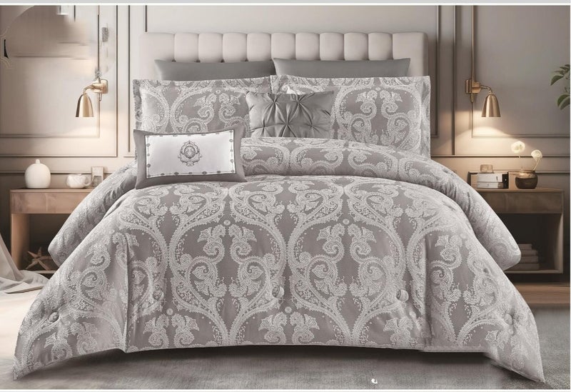 Heavy summer patterned single bedspread - gray color