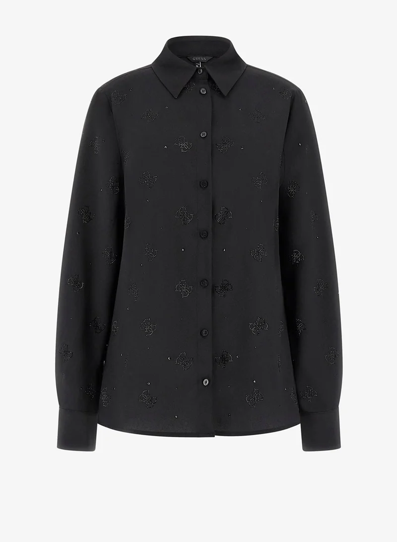 GUESS  Long Sleeve Flore Logo Hotfix Shirt for Women | Best Price UAE
