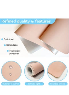 SKY-TOUCH Multifunctional Desk Pad PU Computer Mouse Pad Office Desk Mat Extended Gaming Mouse Pad Non-Slip Waterproof Dual-Side Use Desk Mat Protector 80cm x 40cm Silver/Pink  - Image 3