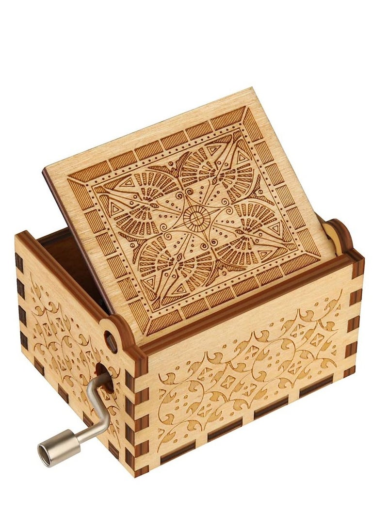 Suntown Music Box Wood Personalizable Music Box, You are My Sunshine Laser Engraved Vintage Wooden Sunshine Musical Box Gifts for Birthday (u are My Sunshine, Small) - Image 4