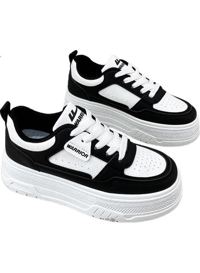 Pull Back Warrior Women'S Canvas Shoes Fashion Classic Soft Bottom Ladies Casual Shoes Black And White Size 37 (235Mm) - Image 1