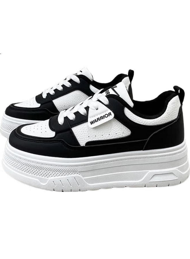 Pull Back Warrior Women'S Canvas Shoes Fashion Classic Soft Bottom Ladies Casual Shoes Black And White Size 37 (235Mm) - Image 3
