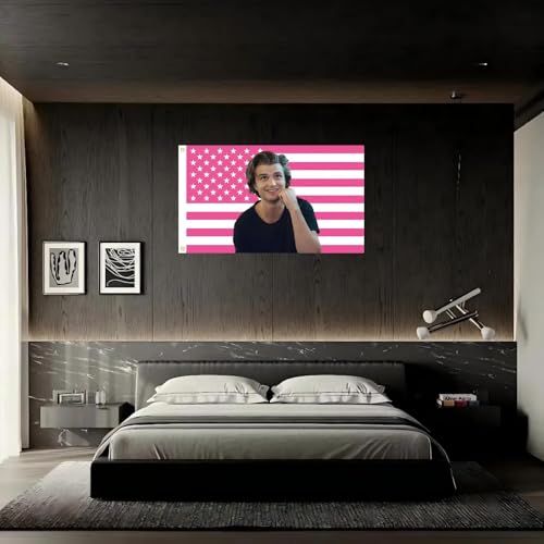 MAGJIUKE Steve Harrington Pink American Flag Tapestry, 3x5 Feet Polyester Wall Hanging with Brass Grommets, Horizontal Rectangular Design for Bedroom Studio Decor, Indoor Outdoor Usage - Image 5