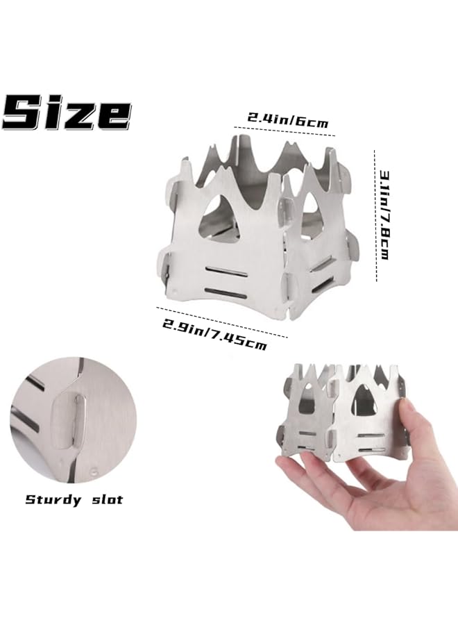 Generic 2 Pcs Foldable Stove Portable Camping Stove for Outdoor Cooking Lightweight Easy to Assemble Stove for Camping Backpacking Hunting Hiking Picnic BBQ Emergency Use - Image 2