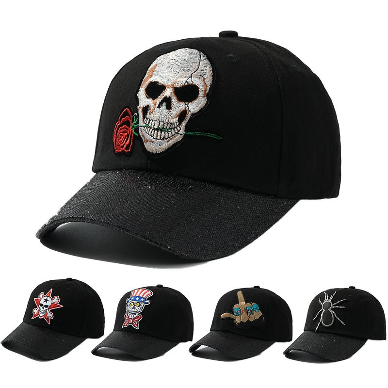 Cross-border Personalized Men's and Women's Baseball Cap Skull Rose Funny Clown Embroidered Cap Outdoor - Image 2