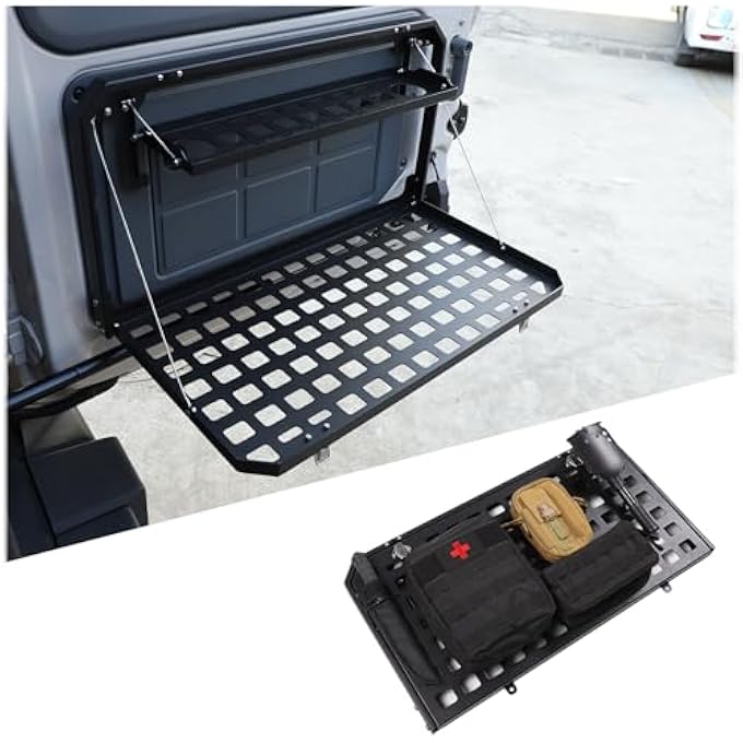 rayihni طاولة خلفية قابلة للطي رف حمولة متوافقة مع إينيوس جرينادير 2020-2024، رف تخزين حمولة خلفي قابل للطي من سبائك الألمنيوم ذو طبقتين، حامل أمتعة، مكتب تخييم خارجي - Image 2