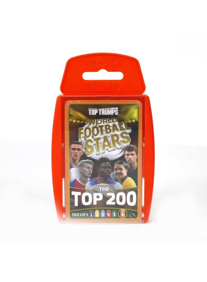 Top Trumps أفضل نجوم كرة القدم في العالم - أفضل 200 - برتقالي | لعبة ورقية تعليمية | لعبة ورقية قابلة للجمع | ألعاب استراتيجية | ألعاب للأطفال والبالغين - Image 1
