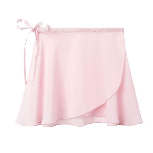 Stelle Ballet Skirts for Girls Toddler Dance Skirt Chiffon Kids Ballet Wrap Skirts (Pink (Adjustable Tie), 4-6 Years) - Image 1