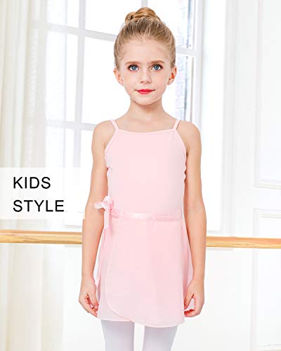 Stelle Ballet Skirts for Girls Toddler Dance Skirt Chiffon Kids Ballet Wrap Skirts (Pink (Adjustable Tie), 4-6 Years) - Image 3